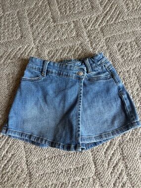 Girls Light Wash Denim Skort